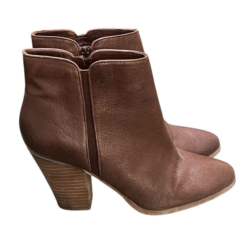 Jessica Simpson Kirblin brown leather heeled ankle boots